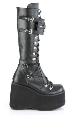 Demonia KERA-200 Black Knee High Platform Boots Shoes