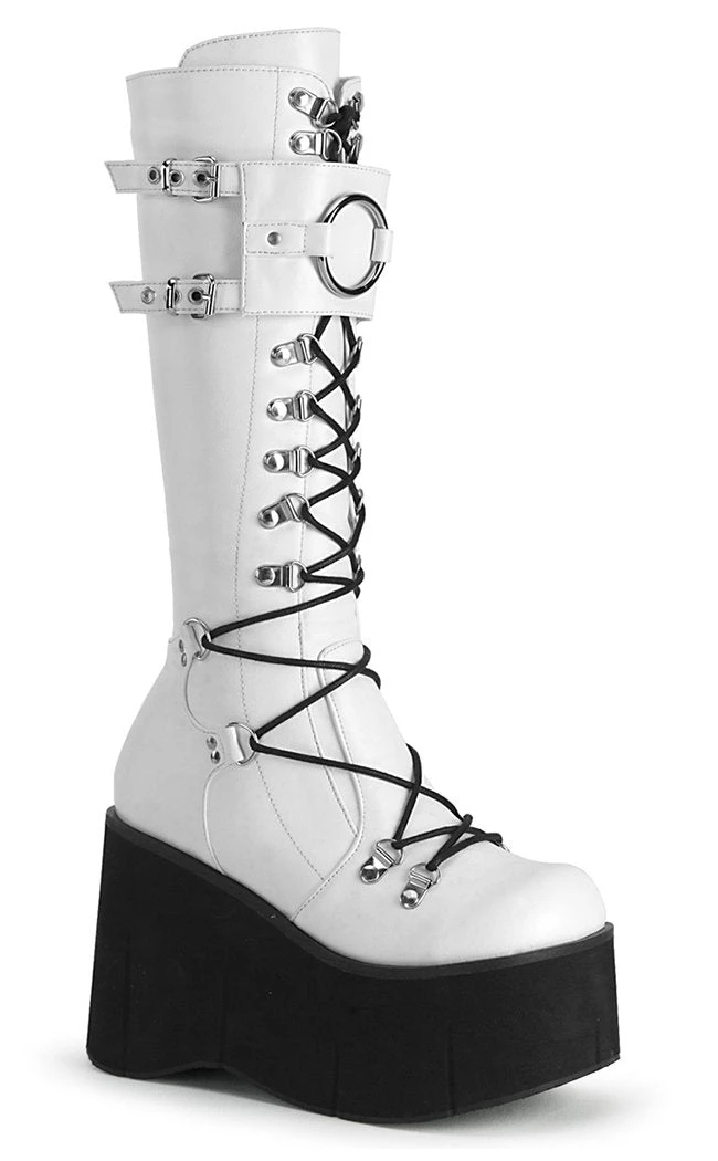 Demonia KERA-200 White Knee High Platform Boots (Au Stock) Shoes 3 Demonia KERA-200 White Knee High Platform Boots (Au Stock) Shoes