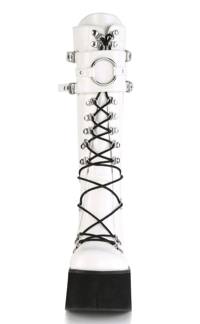 Demonia Shoes KERA-200 White Knee High Platform Boots 4 Demonia Shoes KERA-200 White Knee High Platform Boots