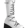 Demonia Shoes KERA-200 White Knee High Platform Boots 2 Demonia Shoes KERA-200 White Knee High Platform Boots