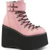 Demonia KERA-21 Baby Pink Platform Ankle Boots