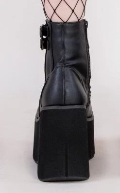 Demonia Shoes KERA-21 Black Vegan Leather Platform Ankle Boots