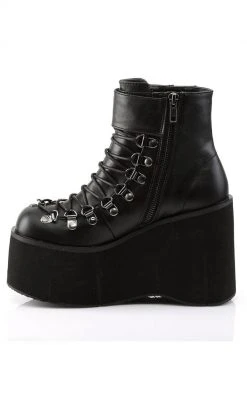 Demonia Shoes KERA-21 Black Vegan Leather Platform Ankle Boots