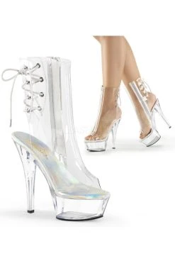 Pleaser KISS-1018C Clear Ankle Boots Pole Shoes