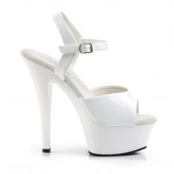 Pleaser KISS-209 White Patent Heels Pole Shoes
