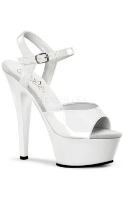 Pleaser KISS-209 White Patent Heels Pole Shoes