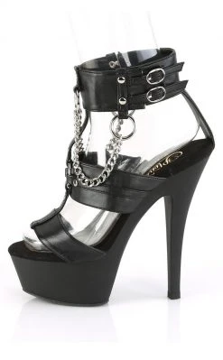 Pleaser KISS-261 Black Strappy Chains Heels