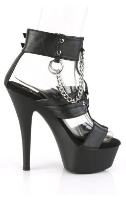 Pleaser KISS-261 Black Strappy Chains Heels