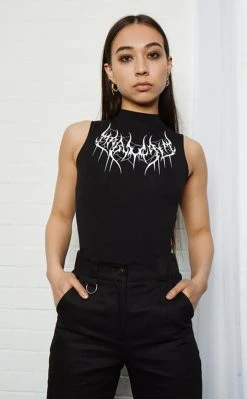 Mary Wyatt Kara High Neck Crop Clothing