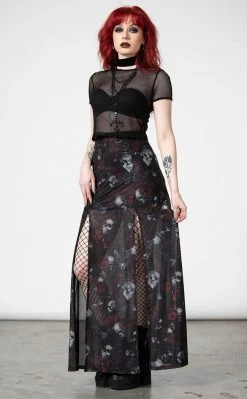 Killstar Kleadora Mesh Maxi Skirt
