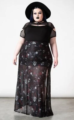 Killstar Kleadora Mesh Maxi Skirt