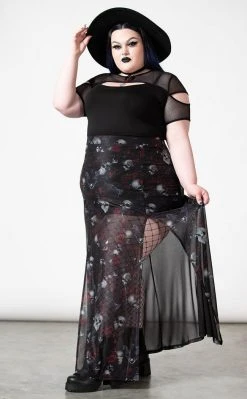 Killstar Kleadora Mesh Maxi Skirt