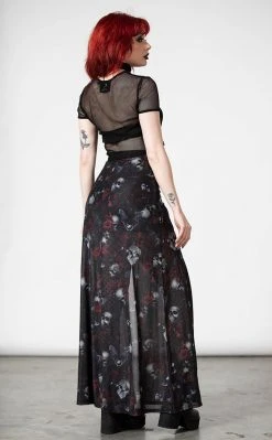 Killstar Kleadora Mesh Maxi Skirt