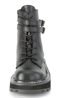 Demonia LILITH-152 Black Vegan Leather Ankle Boots Shoes