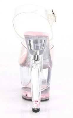 Pleaser LOVESICK-708GH Clear & Pink Glitter Heels Pole Shoes