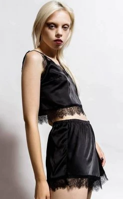 Killstar Lace Of Spades Satin Set