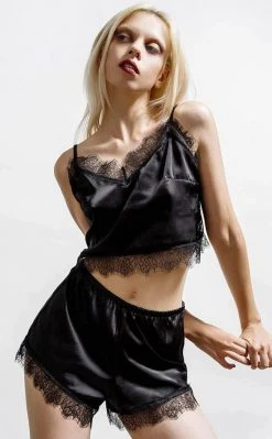 Killstar Lace Of Spades Satin Set