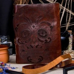 Occult Books Leather Book Of Shadows Skull Cut Out Books & Stationery