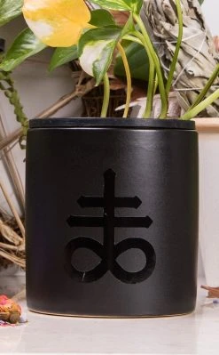 Death By Plants Home & Gifts Leviathan Cross Plant Pot | Black On Black