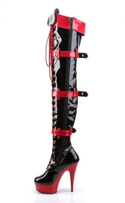 Funtasma MEDIC-3028 Black Red Patent Nurse Boots