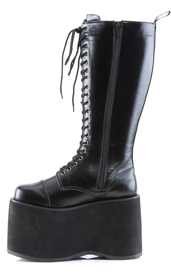 Demonia MEGA-602 Black Vegan Leather Knee High Platform Boots Shoes 5 Demonia MEGA-602 Black Vegan Leather Knee High Platform Boots Shoes