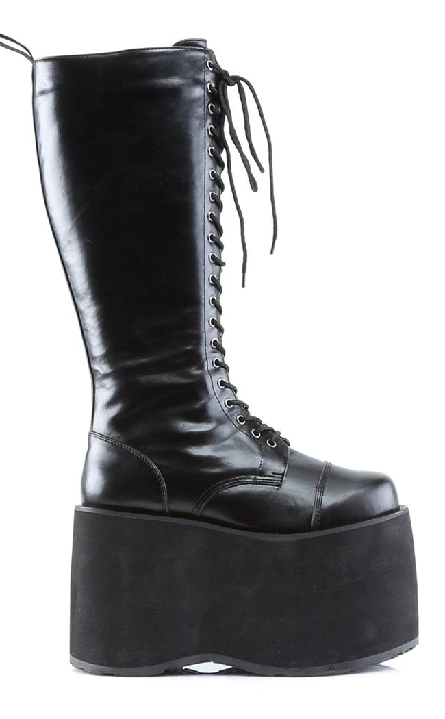 Demonia MEGA-602 Black Vegan Leather Knee High Platform Boots Shoes 7 Demonia MEGA-602 Black Vegan Leather Knee High Platform Boots Shoes