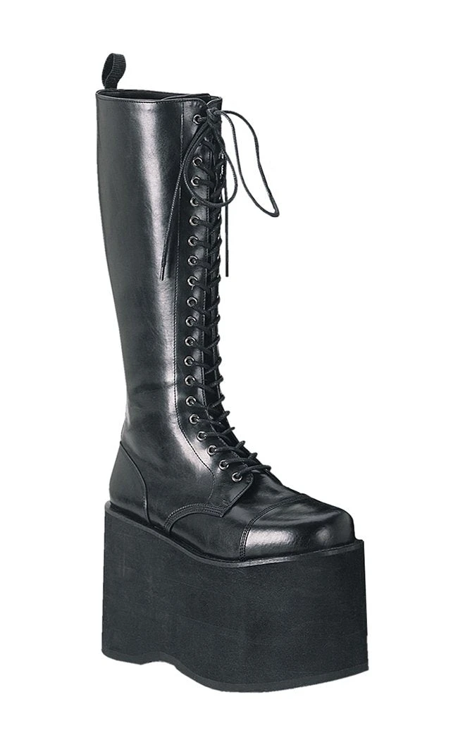 Demonia MEGA-602 Black Vegan Leather Knee High Platform Boots Shoes 3 Demonia MEGA-602 Black Vegan Leather Knee High Platform Boots Shoes