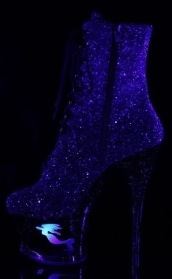 Pleaser Pole Shoes MOON-1020MER Purple Black Ombre Glitter Heels