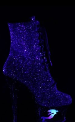 Pleaser Pole Shoes MOON-1020MER Purple Black Ombre Glitter Heels