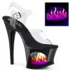Pleaser Pole Shoes MOON-708 Black Flame Heels
