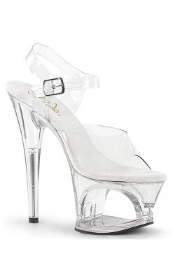Pleaser MOON-708 Clear Heels Pole Shoes