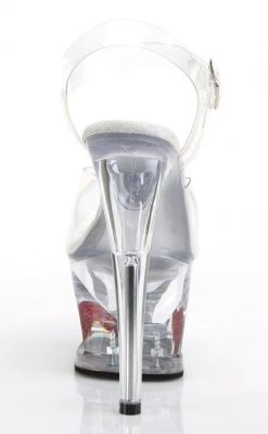 Pleaser MOON-708HRS Clear Red Heart Heels