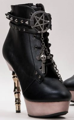 Demonia MUERTO-1001 Black & Pewter Steampunk Boots Shoes