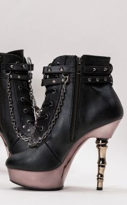 Demonia MUERTO-1001 Black & Pewter Steampunk Boots Shoes
