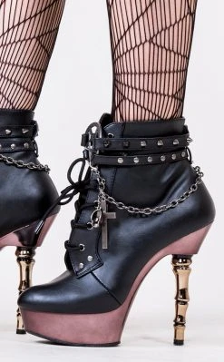 Demonia MUERTO-1001 Black & Pewter Steampunk Boots Shoes