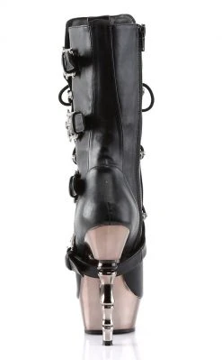 Demonia MUERTO-1026 Black & Pewter Steampunk Boots Shoes
