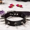 Cold Black Heart Chokers Malevolence Spiked Choker In Black