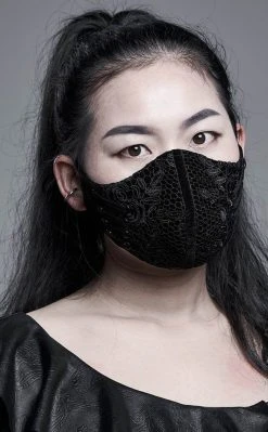 Punk Rave New Arrivals Melodrama Face Mask | Black