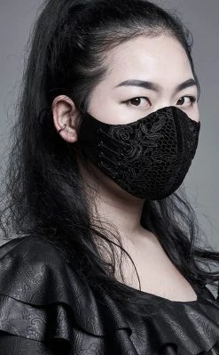 Punk Rave New Arrivals Melodrama Face Mask | Black