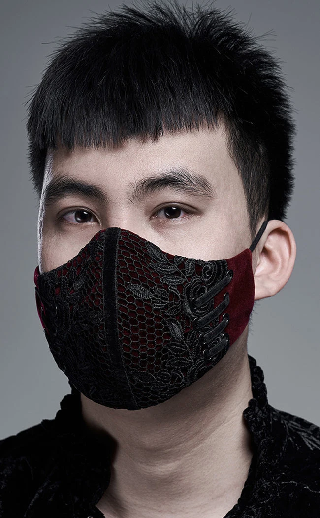 Punk Rave New Arrivals Melodrama Face Mask | Red 4 Punk Rave New Arrivals Melodrama Face Mask | Red