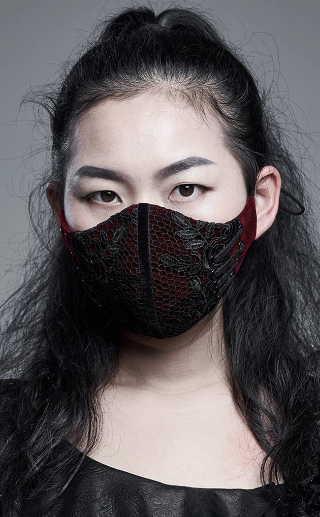 Punk Rave New Arrivals Melodrama Face Mask | Red 5 Punk Rave New Arrivals Melodrama Face Mask | Red