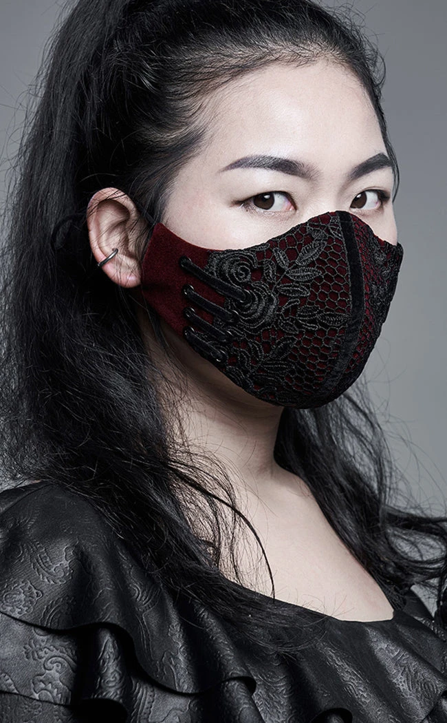 Punk Rave New Arrivals Melodrama Face Mask | Red 3 Punk Rave New Arrivals Melodrama Face Mask | Red