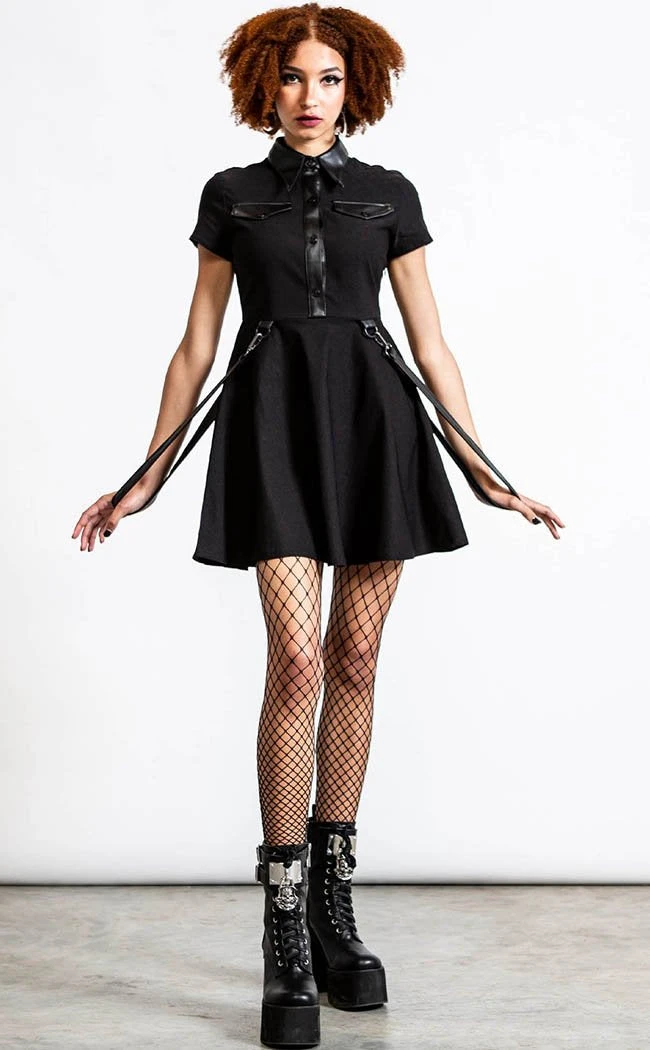 Killstar Clothing Menace Collar Dress | Black 5 Killstar Clothing Menace Collar Dress | Black