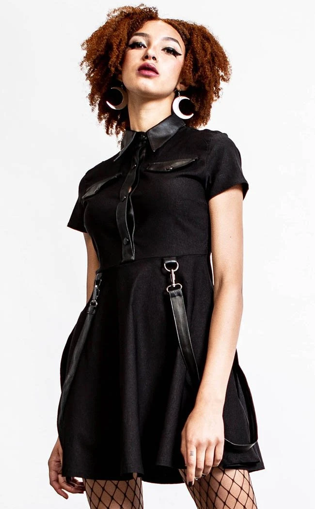 Killstar Clothing Menace Collar Dress | Black 3 Killstar Clothing Menace Collar Dress | Black