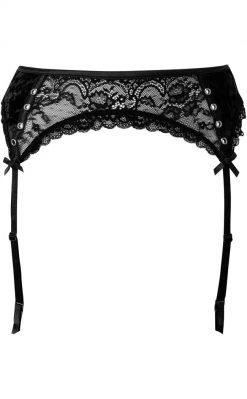 Killstar Clothing Mercy Lace Garter Belt | Black