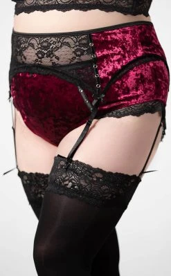 Killstar Mercy Lace Garter Belt | Blood