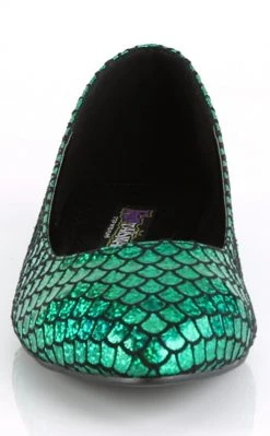 Funtasma Shoes Mermaid-21 Green Scale Flats