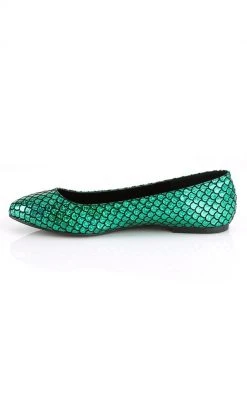 Funtasma Shoes Mermaid-21 Green Scale Flats