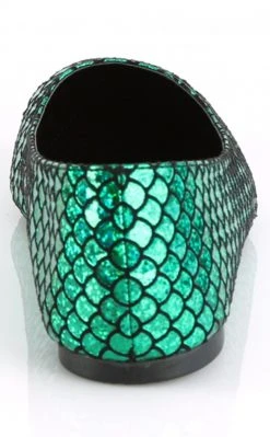 Funtasma Shoes Mermaid-21 Green Scale Flats
