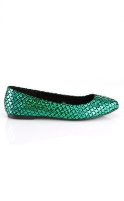 Funtasma Shoes Mermaid-21 Green Scale Flats